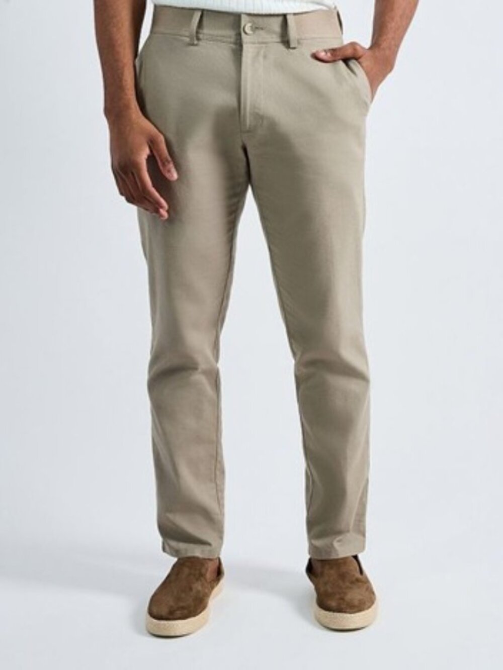 NWT Haggar Comfort Luxe Men’s Straight Fit Flat Front Pant, Size:40 X 32, Beige